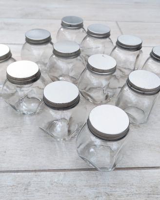 12 vasetti portaspezie con tappo a vite 