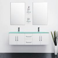 Mobile Bagno Doppio Lavabo 151 cm White Ice