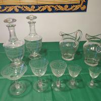 Servizio in cristallo brocche, bicchieri