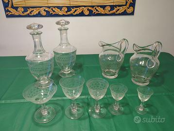 Servizio in cristallo brocche, bicchieri