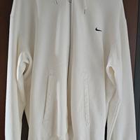 FELPA NIKE BIANCA CON ZIP E CAPPUCCIO  TAGLIA XL