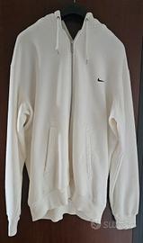 FELPA NIKE BIANCA CON ZIP E CAPPUCCIO  TAGLIA XL