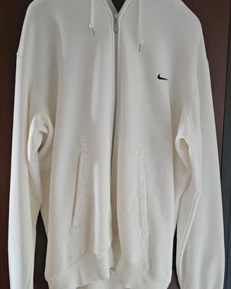 FELPA NIKE BIANCA CON ZIP E CAPPUCCIO  TAGLIA XL