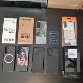 Samsung S21 5G Kit cover + vetro + scatola + acc