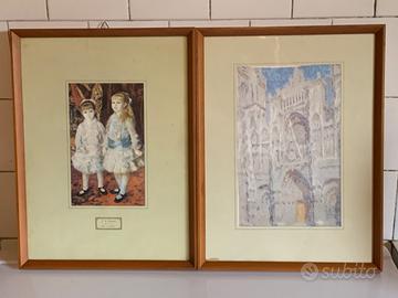 Modernariato 2 stampe in quadro anni '60/70