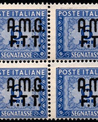 TRIESTE A 1947- Quartina MNH Segnatasse 6 Lire WXJ