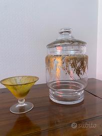 Vaso e bicchiere in decoupage