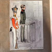 Milano Induno Gerolamo acquerello dipinto antico