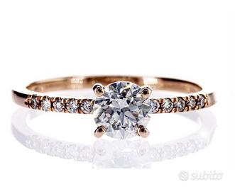 Anello oro rosa e diamanti 1.01 ct con certificato