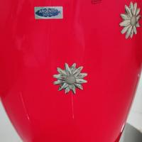 Vaso decorativo moderno rosso in vetro