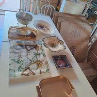 Set di vassoi + antico colapasta in alluminio