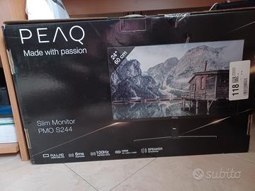 PEAQ slim monitor 24" full c/garanzia