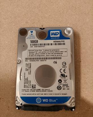 HDD 2.5 WD Blue 500gb
