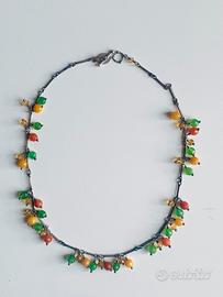 Yvone Christa: girocollo argento e pietre dure