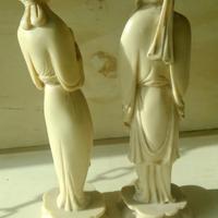 Coppia di Antiche statuette di bianco di Cina