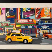 Quadro serigrafia U. Nespolo "New York Avenue”