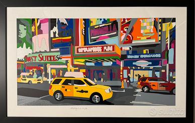 Quadro serigrafia U. Nespolo "New York Avenue”