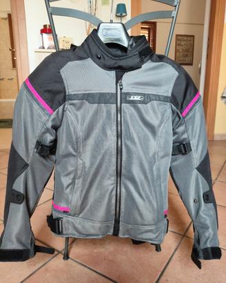 Giubbotto giacca moto LS2 riva lady black pink