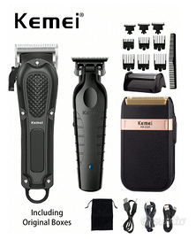 Set 3 Tagliacapelli Rasoi Elettrici Professionali