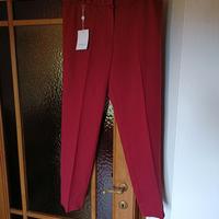 Pantaloni donna rosso vinaccia