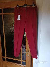 Pantaloni donna rosso vinaccia