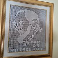 Quadro Padre Pio ricamato a mano
