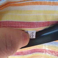 Camicia lino estiva a righe multicolore