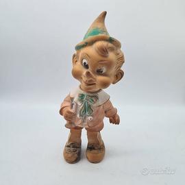 Pinocchio pupazzo gomma vintage giocattolo
