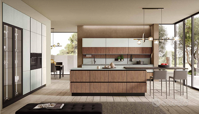 CUCINA LINEARE CON ISOLA+PIANO SNACK AMPIA COLONNA