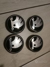 4 tappi cerchi SKODA 56mm ORIGINALI
