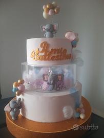 Torta finta battesimo