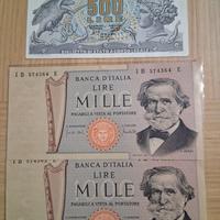 Banconote italiane consecutive