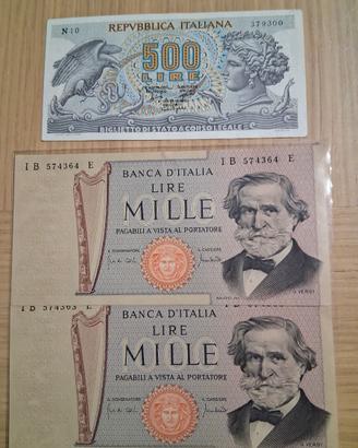 Banconote italiane consecutive