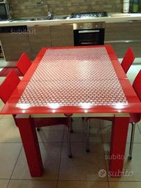 Tavolo cristallo campari tappi