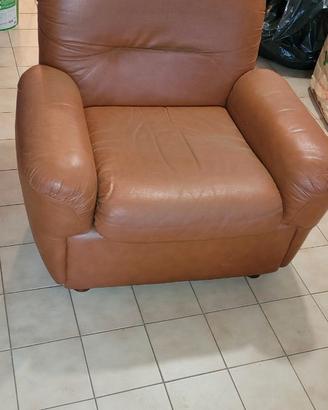 Poltrona Marrone in Pelle stile anni 70/80