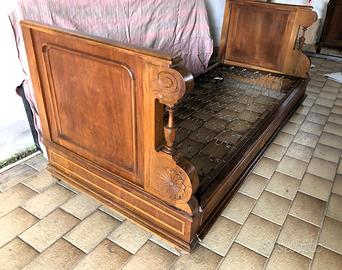 Letto antico a barca luigi filippo
