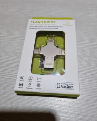 Chiavetta usb flash drive memoria 256 GB 4in1