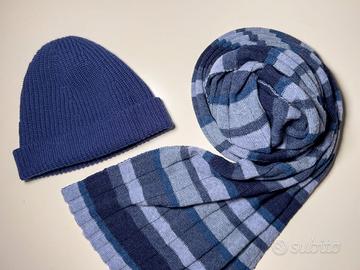 Berretto e sciarpa blu Falconeri 100% cashmere