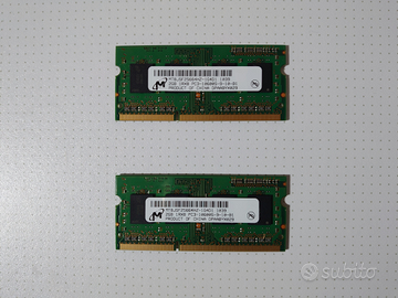 RAM Notebook Micron 4GB 2x2GB PC3-10600S 1333