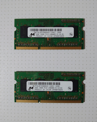 RAM Notebook Micron 4GB 2x2GB PC3-10600S 1333