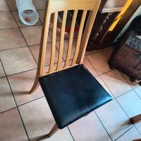 Sedie in legno seduta cuoio/pelle