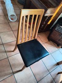 Sedie in legno seduta cuoio/pelle