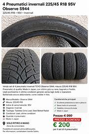 4 pneumatici invernali Toyo Tires 225/45 R18 95V O