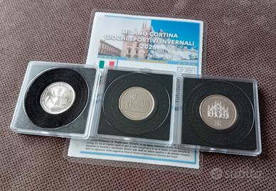 Set 3 monete OLIMPIADI MILANO CORTINA 2026
