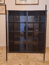 VETRINA 2 ANTE LACCATA NERO LUCIDO FRONTE RETRO