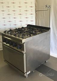 Cucina a GAS con 4 fuochi + colonna acqua + forno