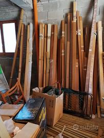 Stock di materiale in legno, parquets, finestre
