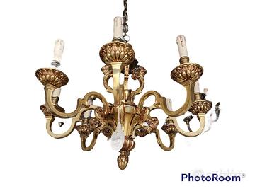 Lampadario 8 luci oro francese