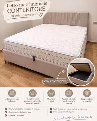 Letto contenitore matrimoniale