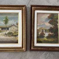 Quadri paesaggi autunnali con cornice in legno